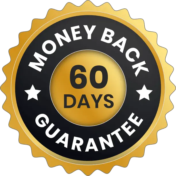 Kerassentials 60-day risk-free money-back guarantee badge