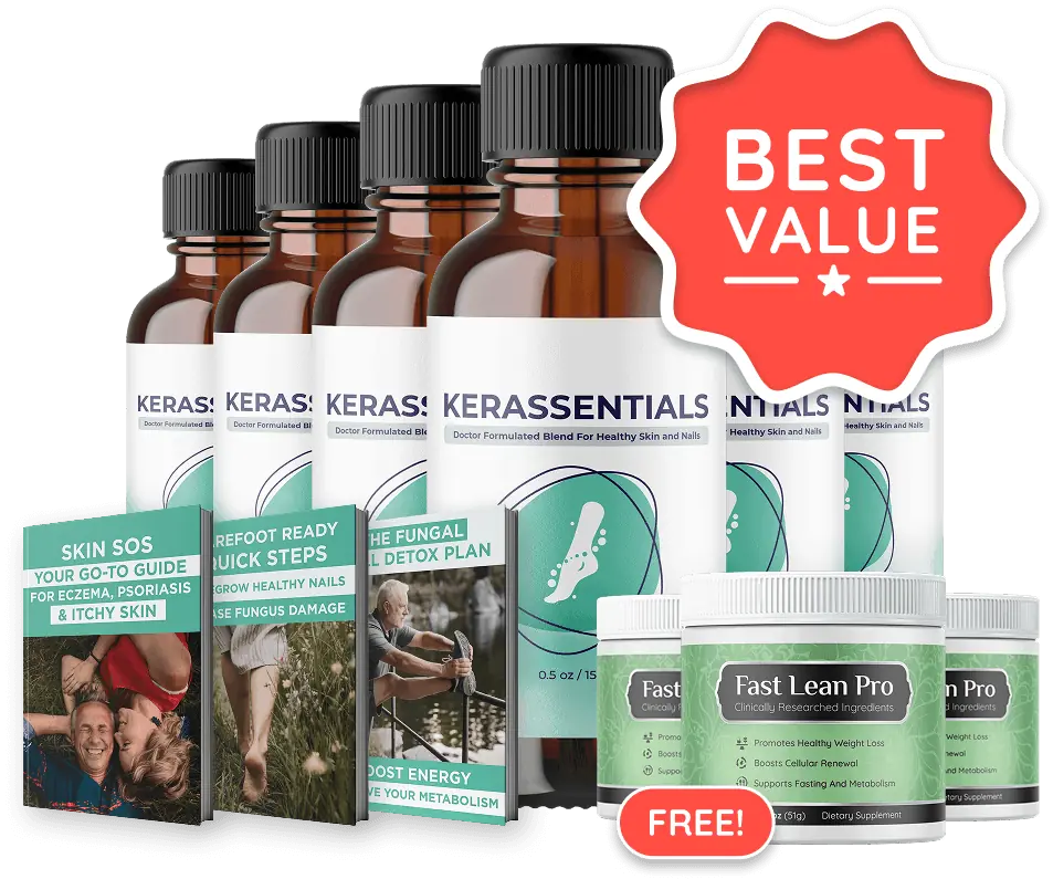 Kerassentials six bottle bundle with free bonus guides